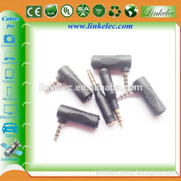 Right angle TRRS high quality 1/8" Male to 1/8" Female 4pole audio adapter